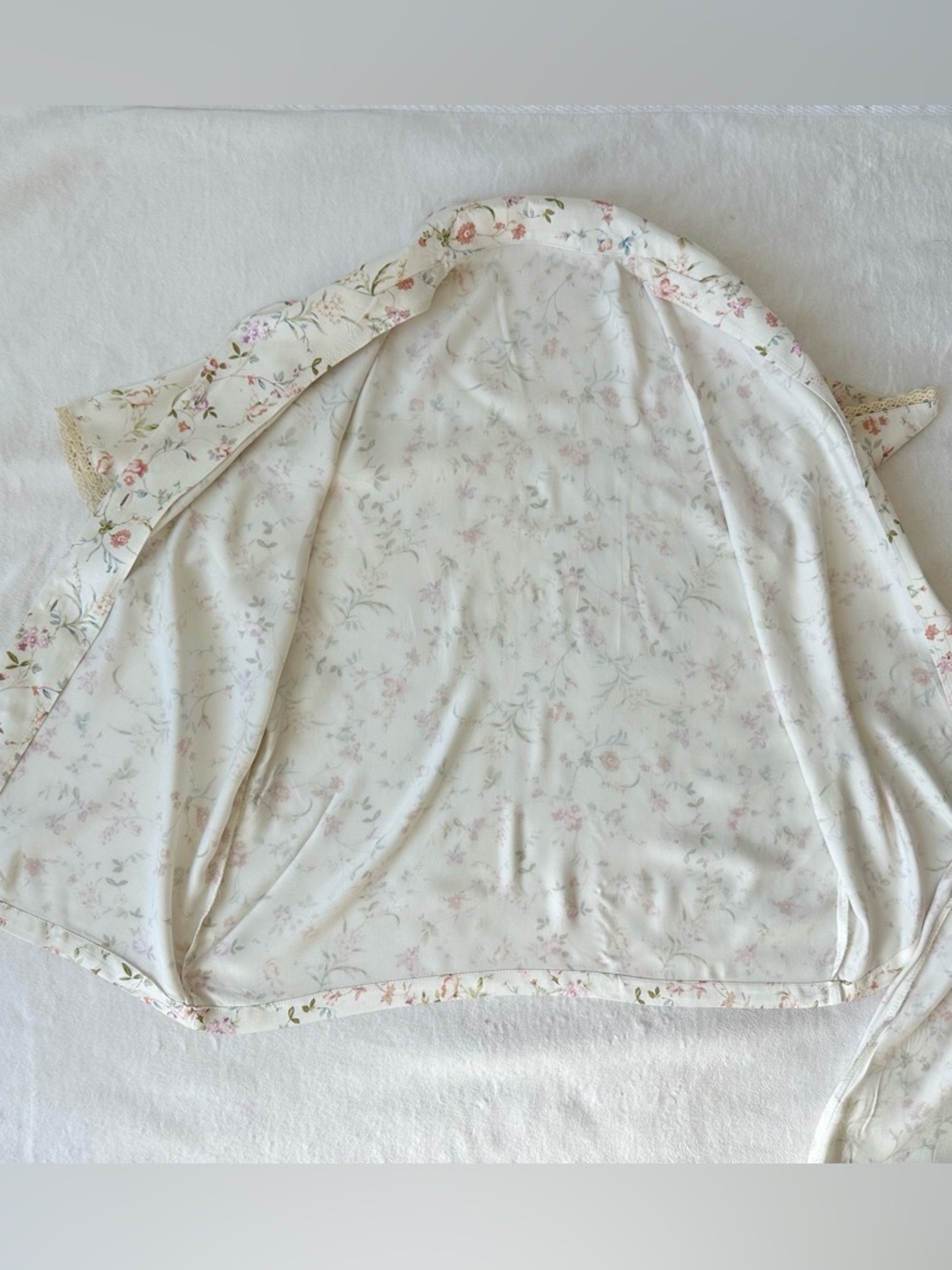 Cozyloungewear Cream Ecru Floral Shorts Pajama Set Cottagecore Cute Whimsy Gram - Picture 14 of 16